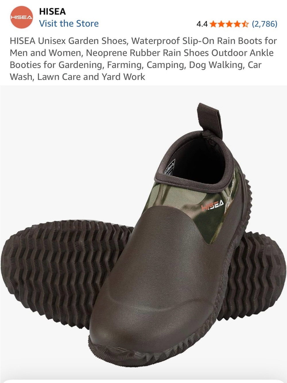 HISEA Men's Waterproof Slip-On Rain & Snow Boots in Dark Brown